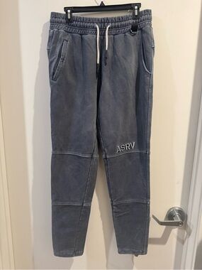 ASRV DSG-0266 French Terry Jogger Pants Relaxed Fit Blue Mens Size Medium